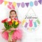 Easter Wooden Door Sign – Welcome Peeps Bunny Wreath for Front Door, Wall, Porch, and Spring Farmhouse Decor